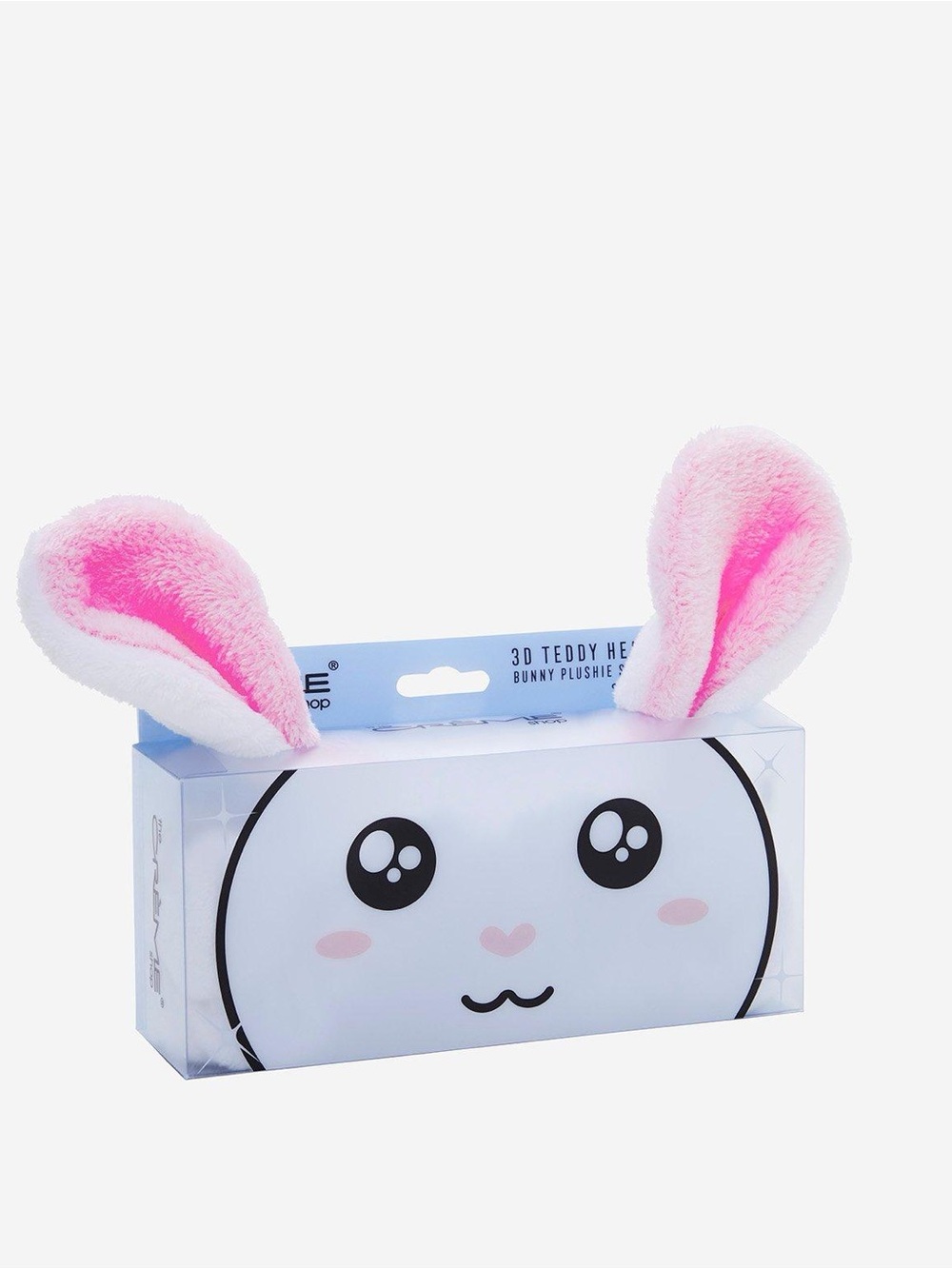 Plush Pink & White Bunny Ear Headband for Kids